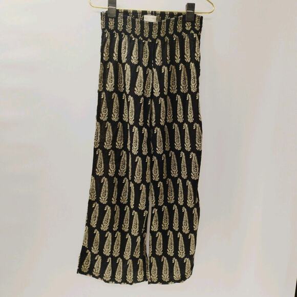 Ralph Lauren DENIM & Small Large Paisley Wide Leg Pull On Wrap Pants Boho - Picture 3 of 11